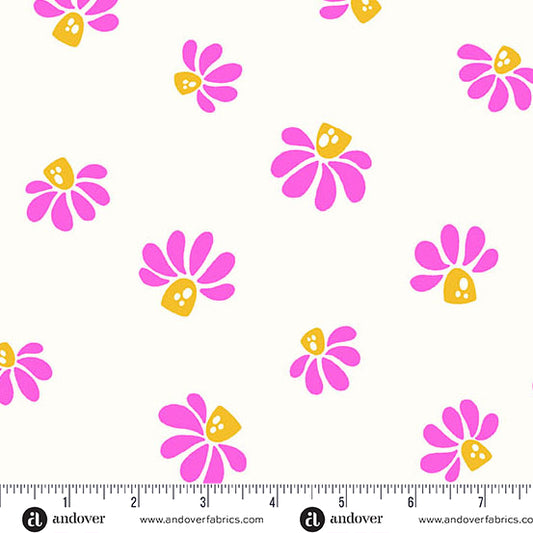 Patchwork and Petals by KP Creates : Cheerful Blooms Vanilla A-10618-L