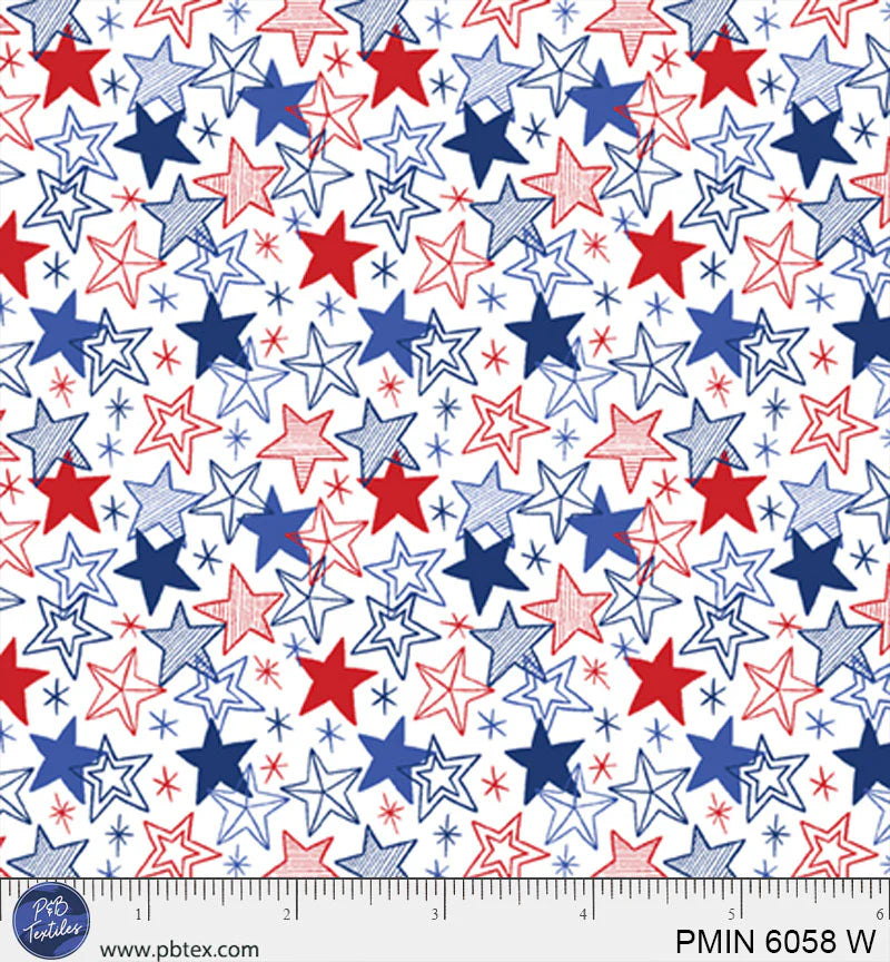 Patriotic Minis by P&B Textiles : PMIN 6058 W (Estimated Arrival January 2026)