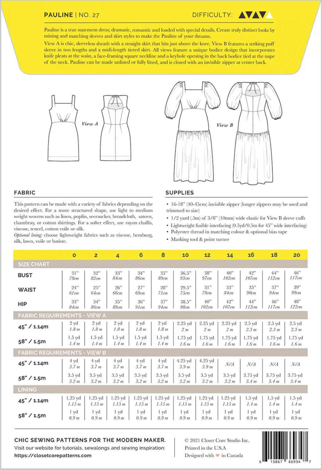 Pauline Dress Pattern by Closet Core Patterns - Special Order