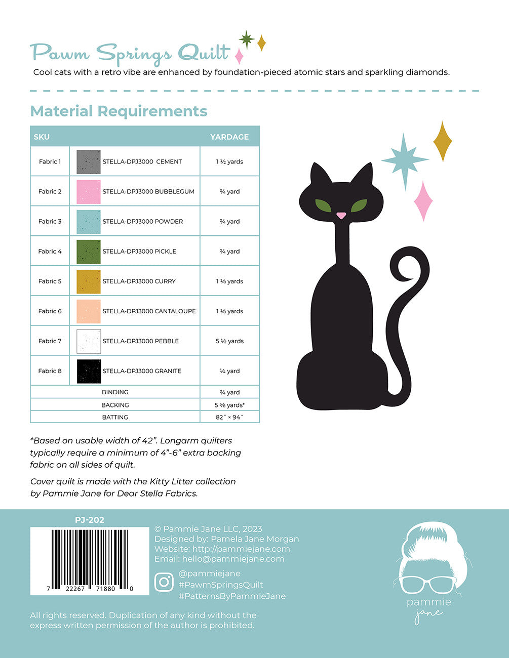 Pawm Springs FPP Quilt Pattern by Pammie Jane