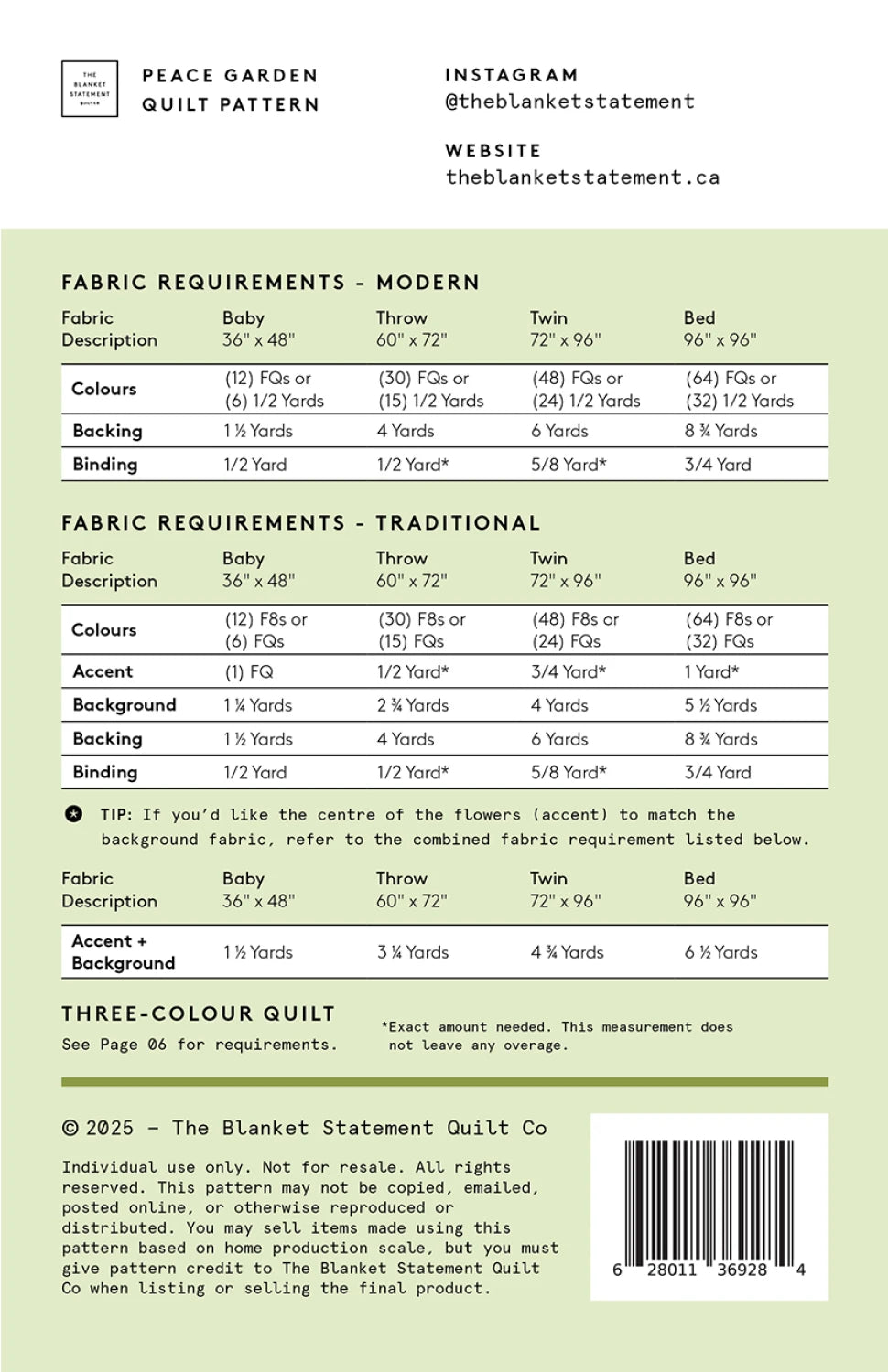 Peace Garden Quilt Pattern by The Blanket Statement