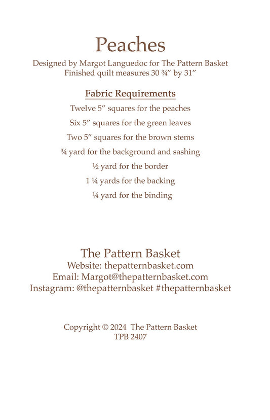 Peaches Table Topper Pattern by The Pattern Basket