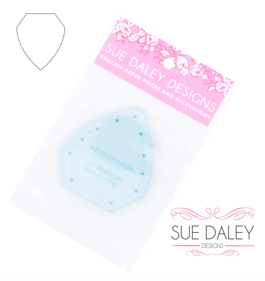 Pentagon Flower 1-1/4" Papers and Acrylic Template - Special Order