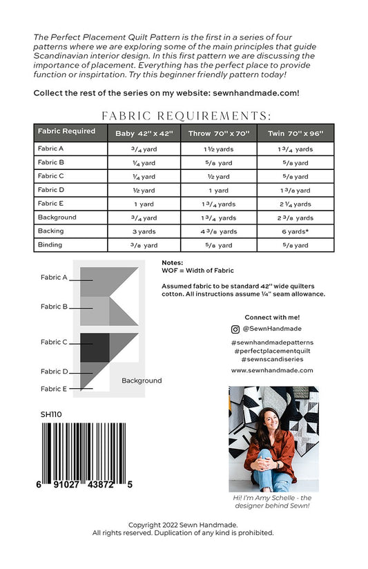 Perfect Placement Quilt Pattern # SEWN-110 - Special Order