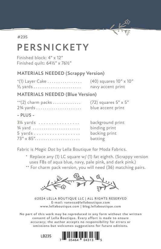 Persnickety Quilt Pattern by Lella Boutique