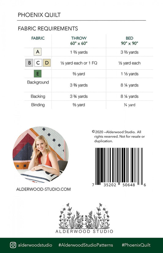 Phoenix Quilt Pattern by Alderwood Studio