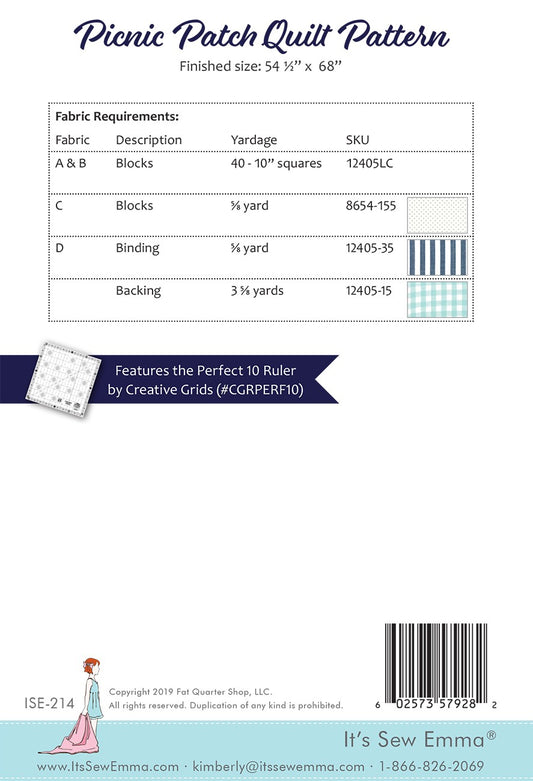 Picnic Patch Quilt Pattern by It’s Sew Emma