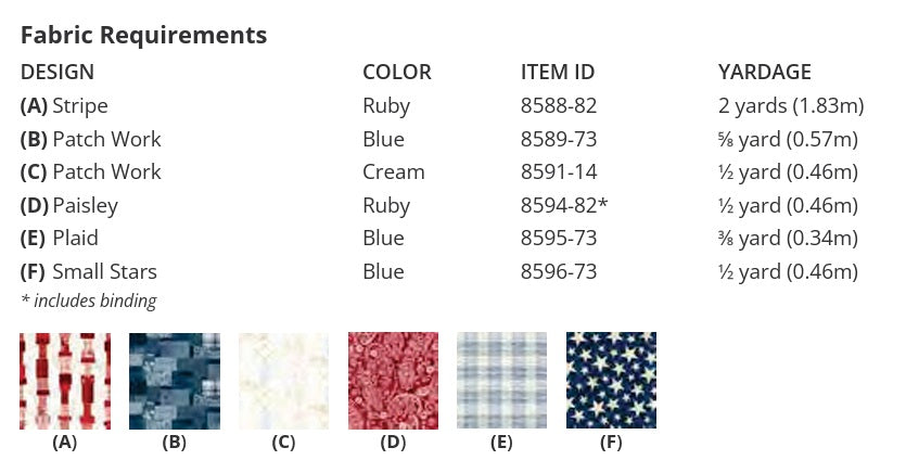 Pieces of America by Lilac Bee Designs : Ensign Quilt Kit (Estimated Arrival December 2025)