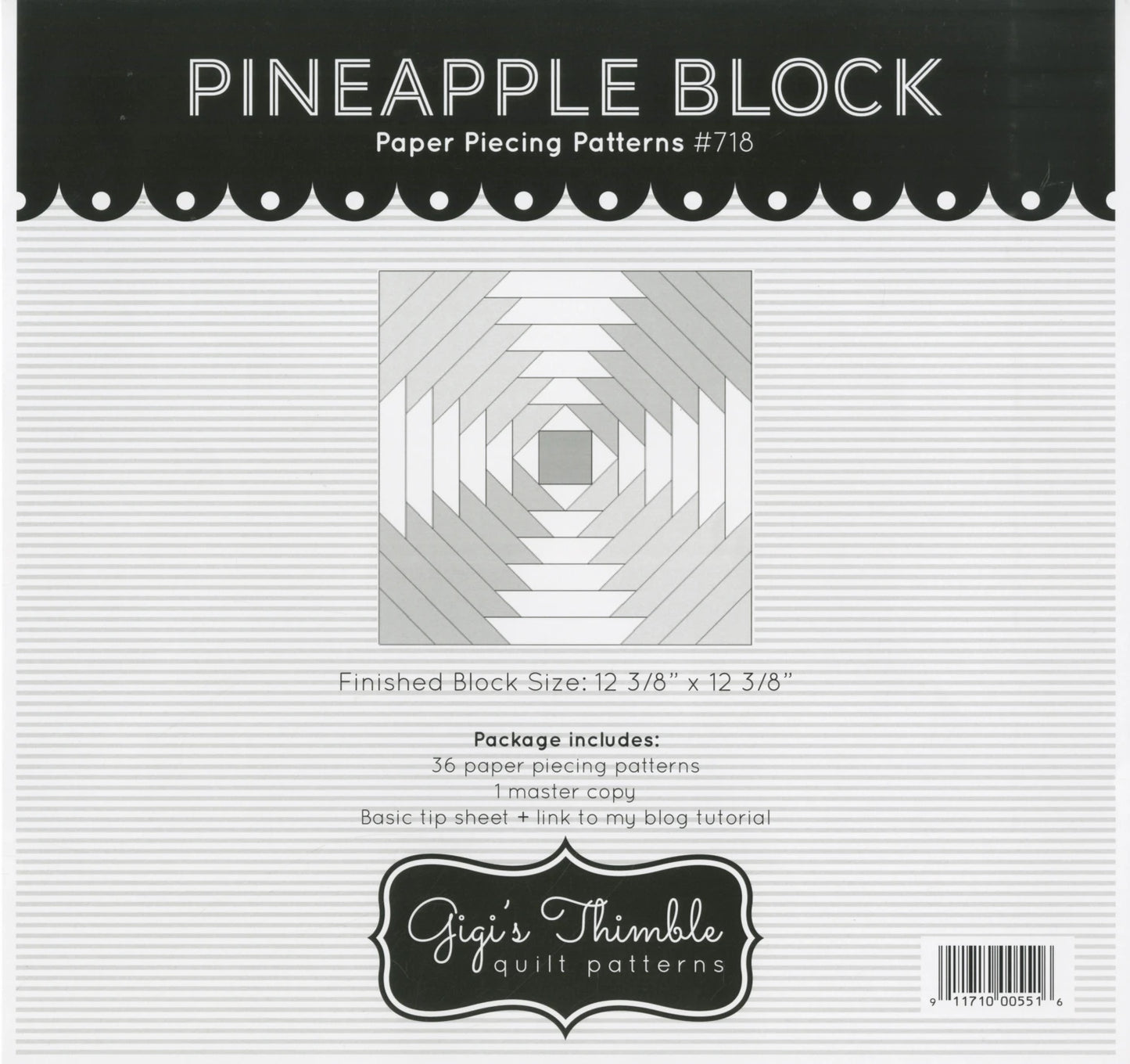 Pineapple Block Paper Piecing Papers by Gigi's Thimble
