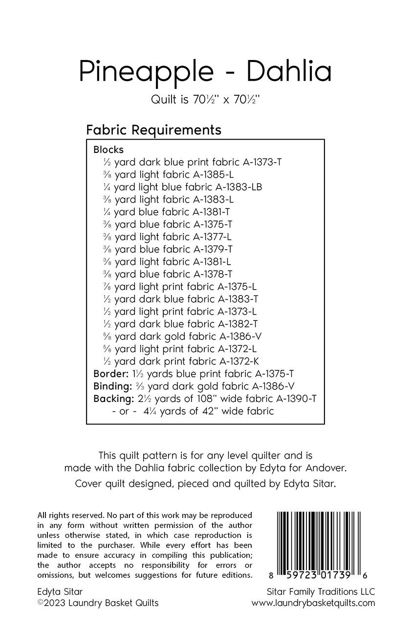 Pineapple - Dahlia # LBQ-1739-P - Special Order
