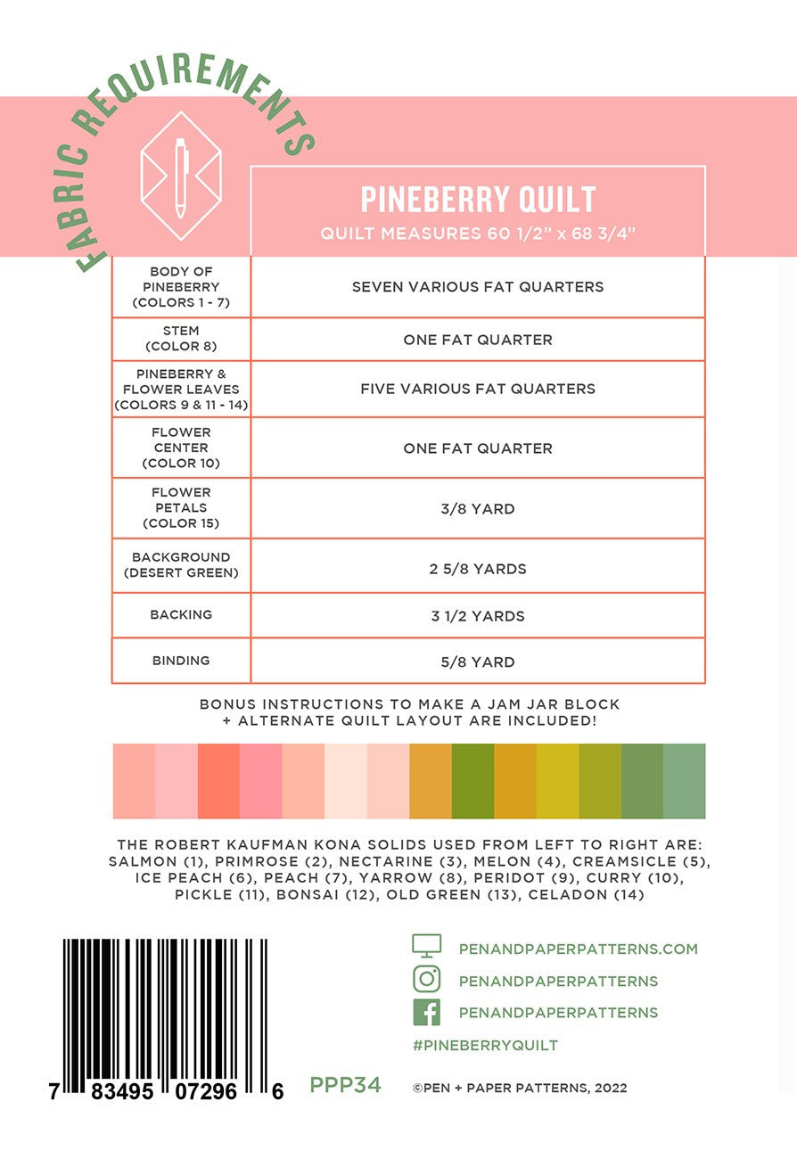 Pineberry Quilt Quilt Pattern by Pen + Paper Patterns