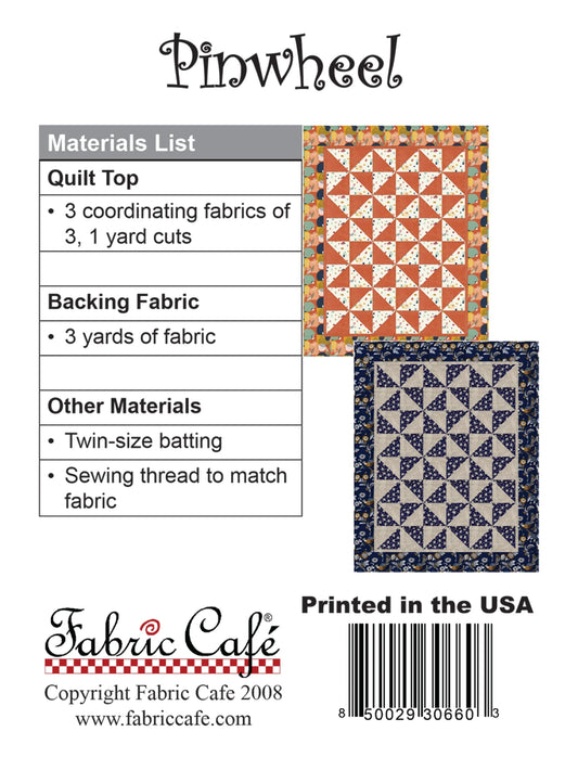 Pinwheel Quilt Pattern by Fabric Cafe