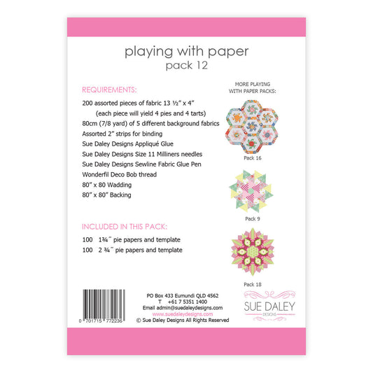Playing With Paper Starter Pack 12 - Pie & Tarts by Sue Daley