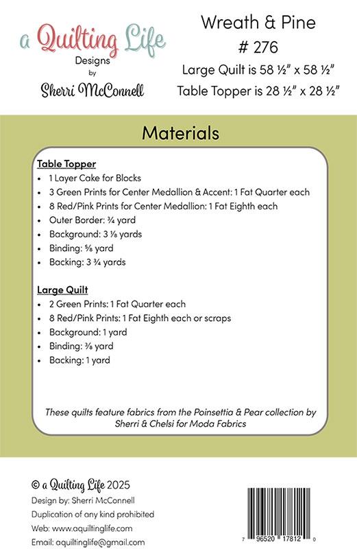 Wreath & Pine Quilt Pattern by A Quilting Life