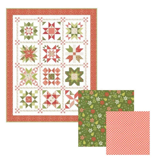 Poinsettia & Pear by Sherri & Chelsi : Poinsettia Star BOM Quilt Kit
