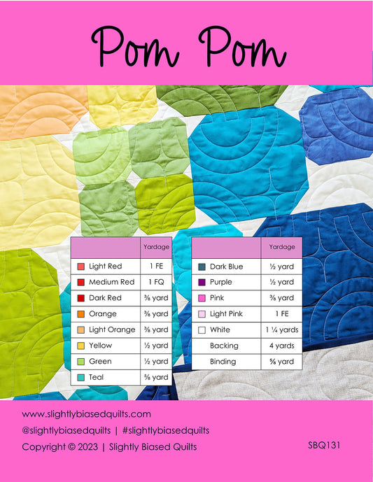 Pom Pom Quilt Pattern by Slightly Biased Quilts