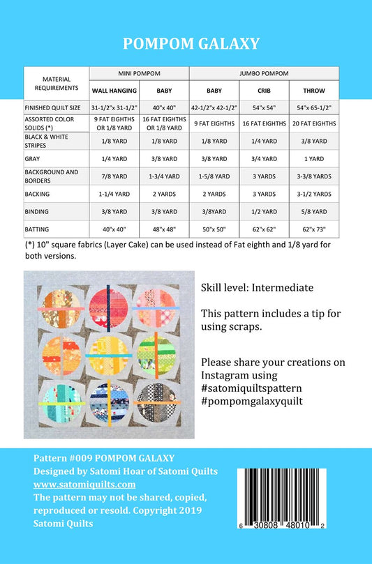 PomPom Galaxy Quilt Pattern by Satomi Quilts