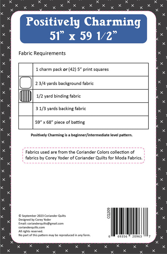 Positively Charming Quilt Pattern by Coriander Quilts - Special Order