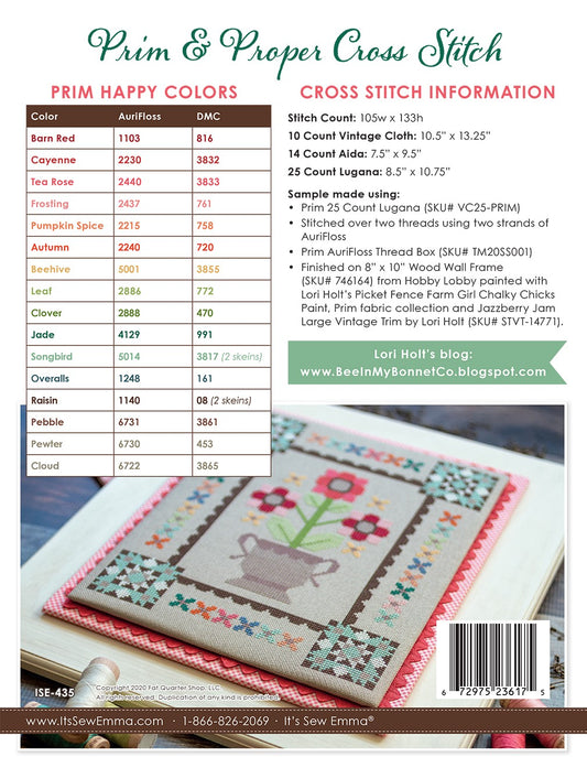 Prim & Proper Cross Stitch Pattern # ISE-435 - Special Order