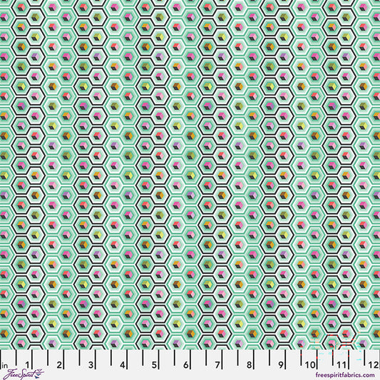 Prince Charming Déjà Vu by Tula Pink : Hex Box Sweetmint PWTP280.SWEETMINT