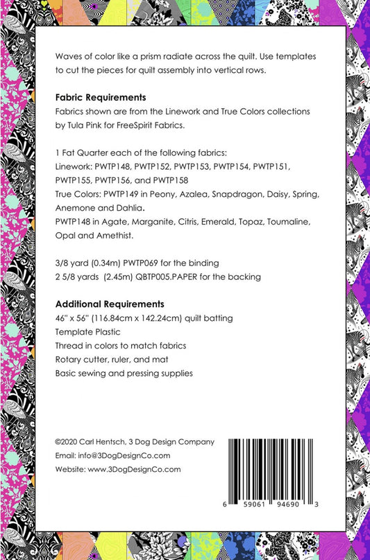 Prismatic Waves Quilt Pattern by 3 Dog Design - Special Order