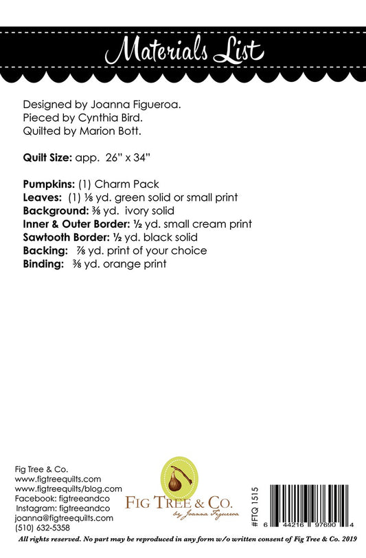 Pumpkin Quilt Pattern by Fig Tree & Co.