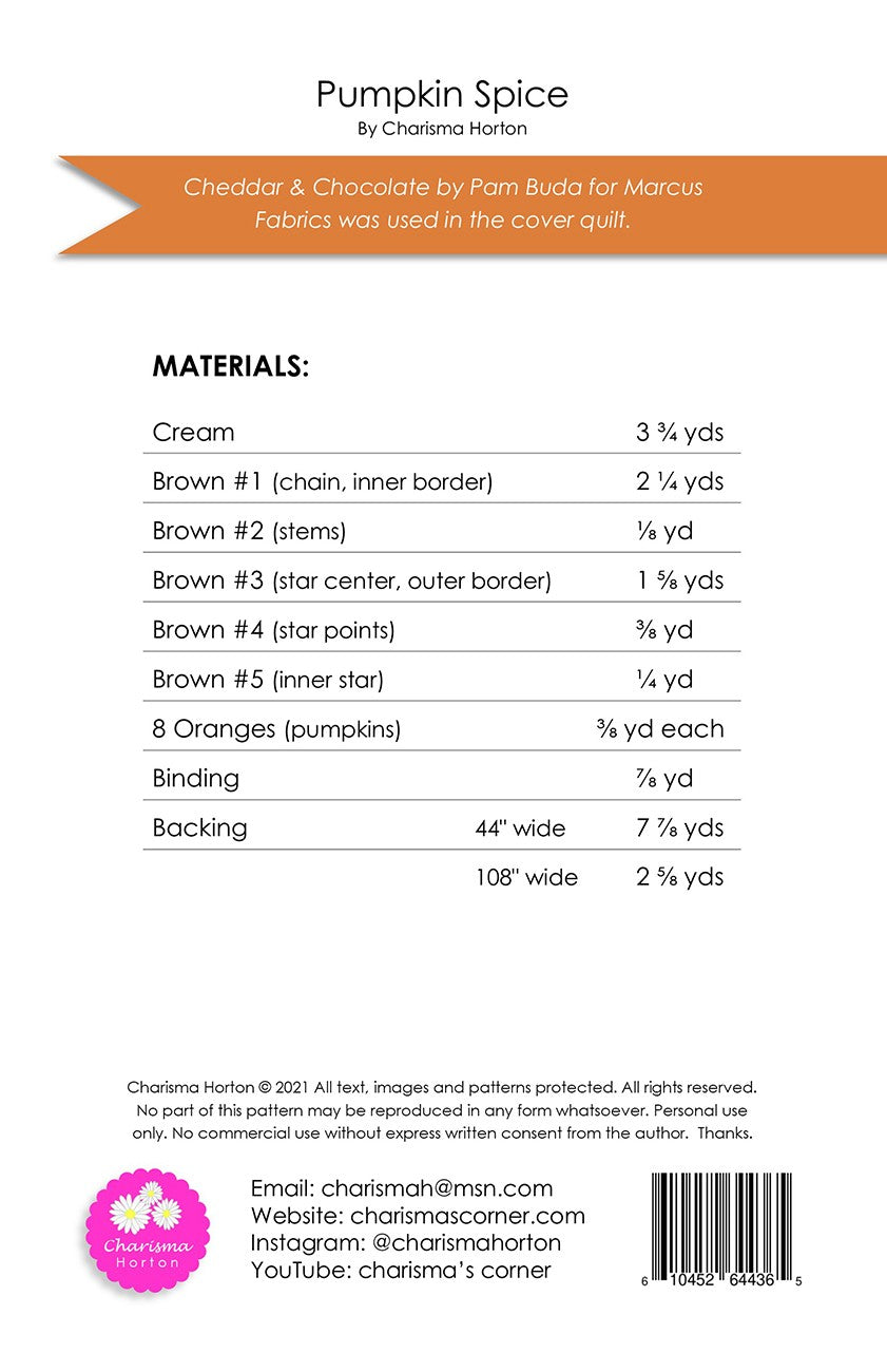 Pumpkin Spice # CH291 - Special Order