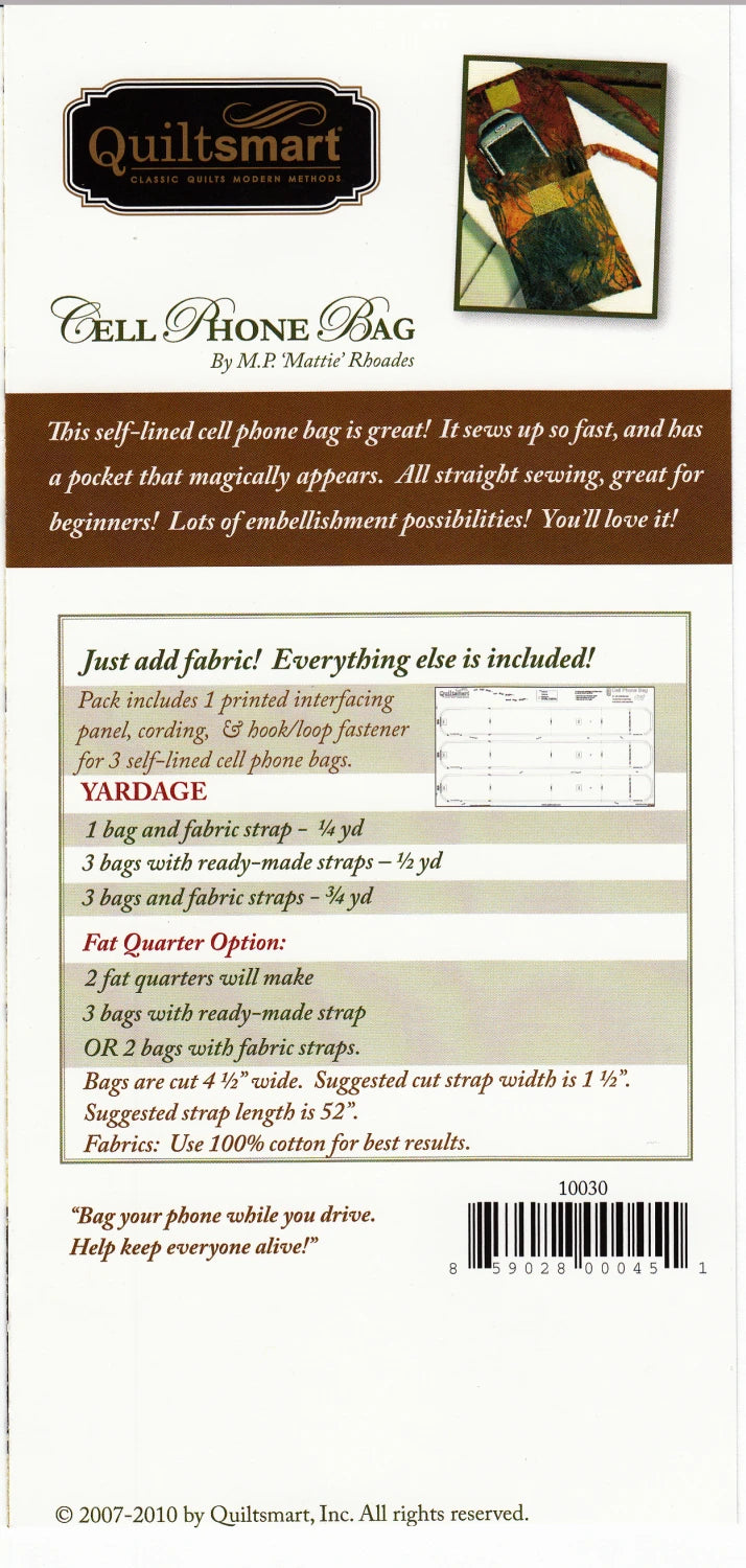 Cell Phone Bag Fun Pack by QuiltSmart