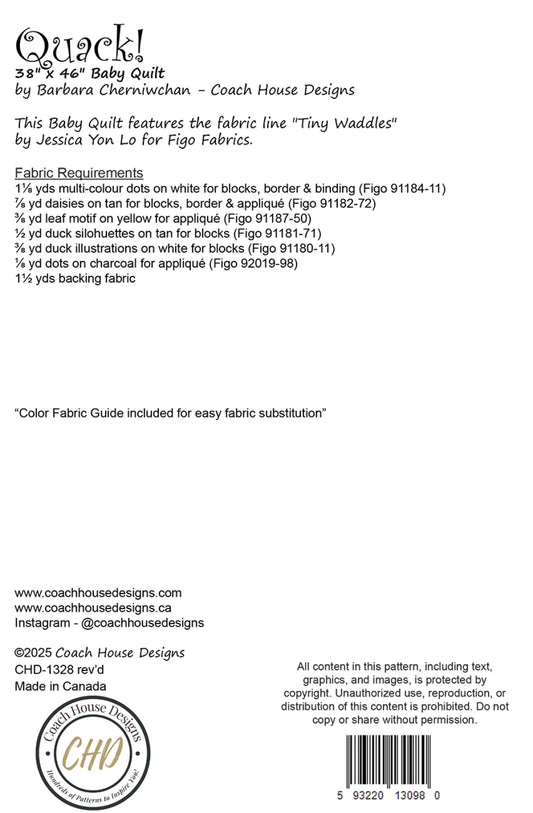 Quack! Quilt Pattern by Coach House Designs