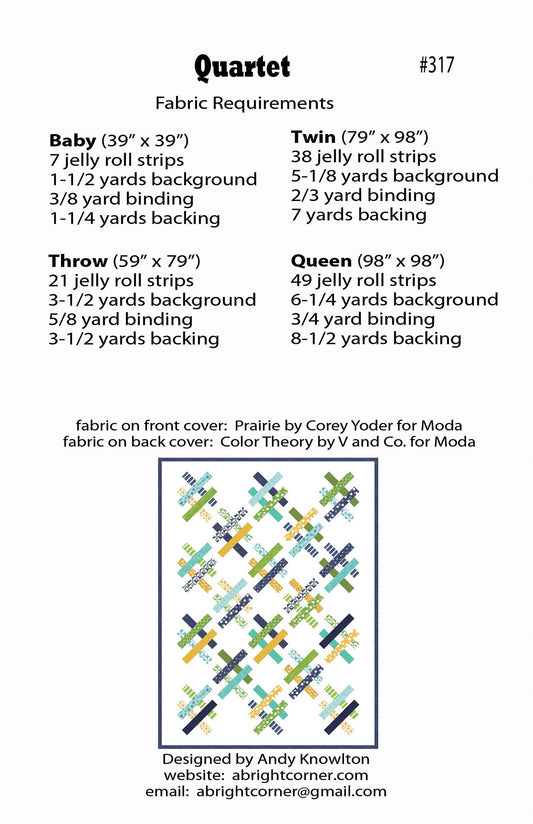 Quartet Quilt Pattern by A Bright Corner - AKBC317 -
