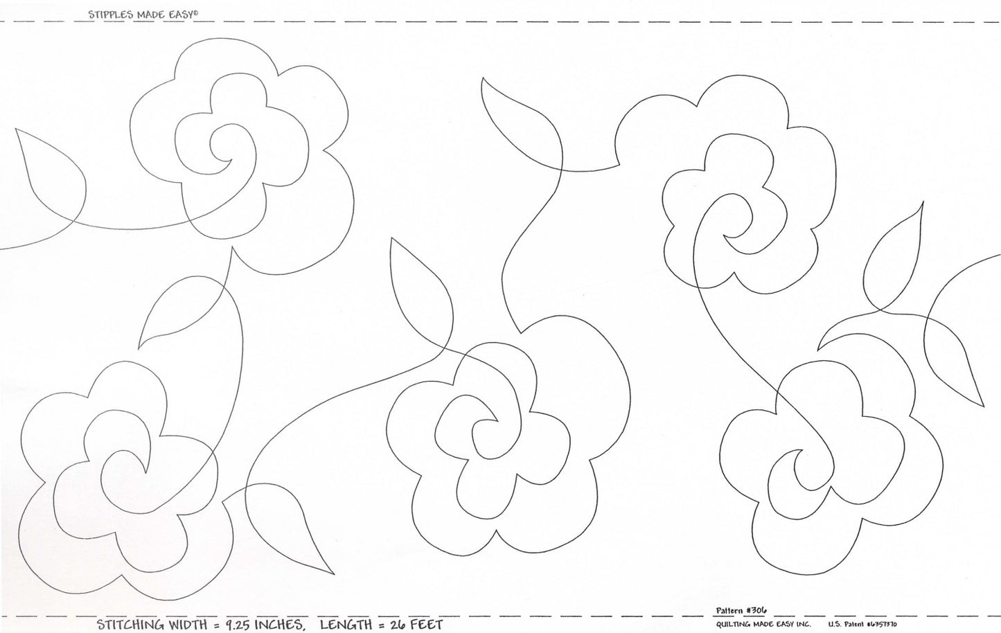 Quilt Pattern Roll Stipples & Flowers 9 1/2in x 26' # QME306 - Special Order