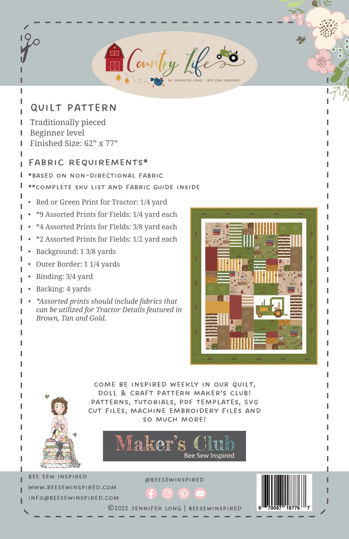 Quilted Fields Quilt Pattern # BSI267 - Special Order