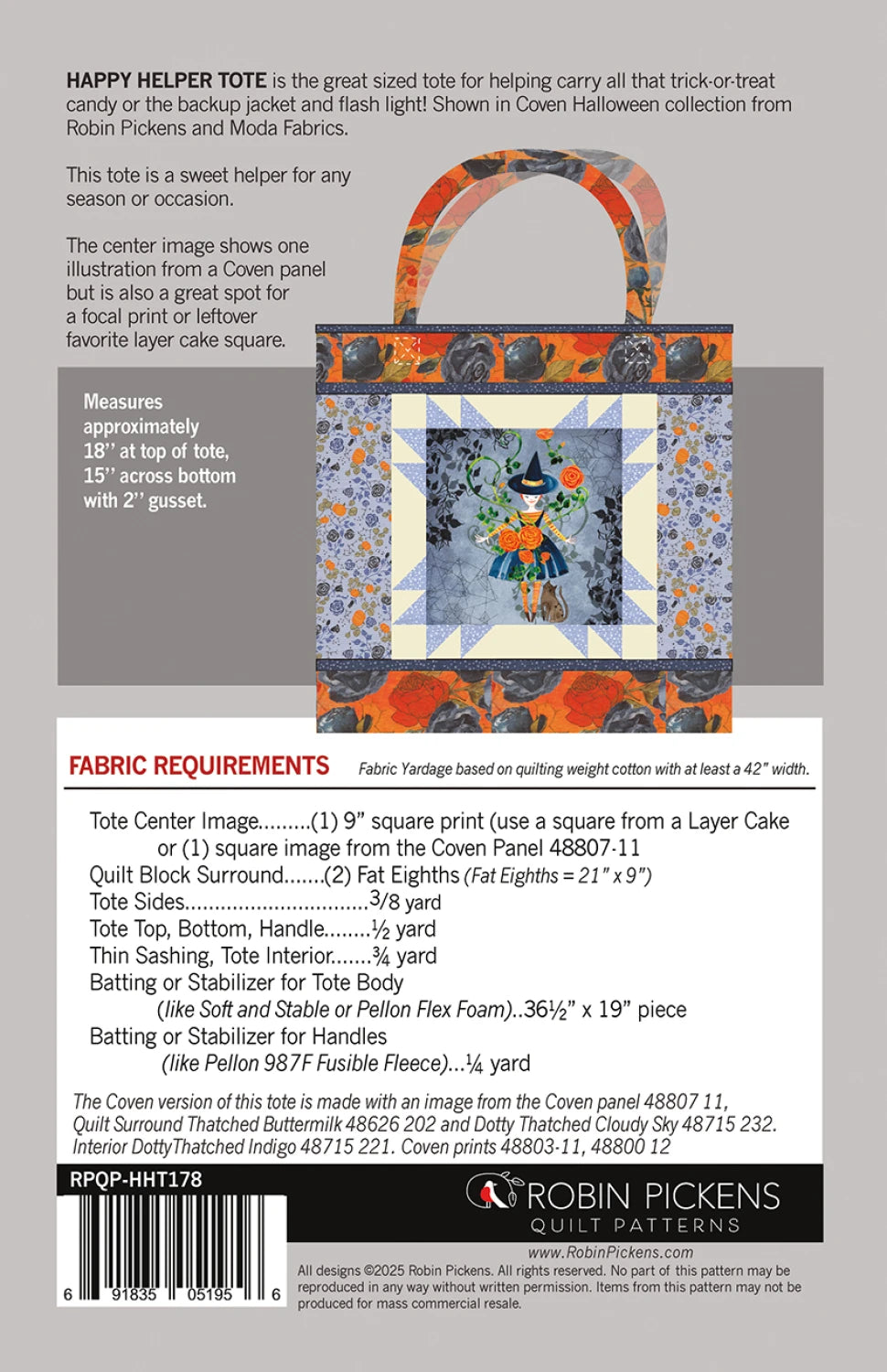 Happy Helper Tote Pattern by Robin Pickens