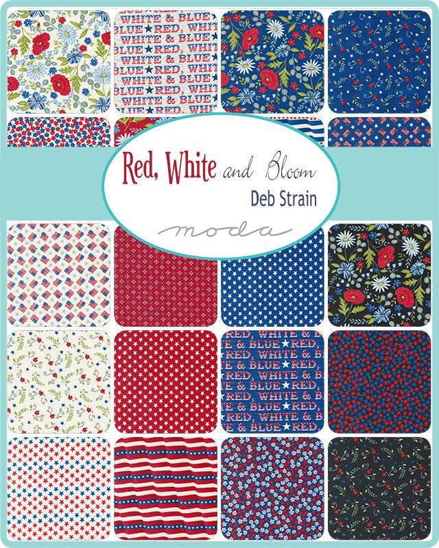 Red, White and Bloom by Deb Strain : Mini Charm 56110MC