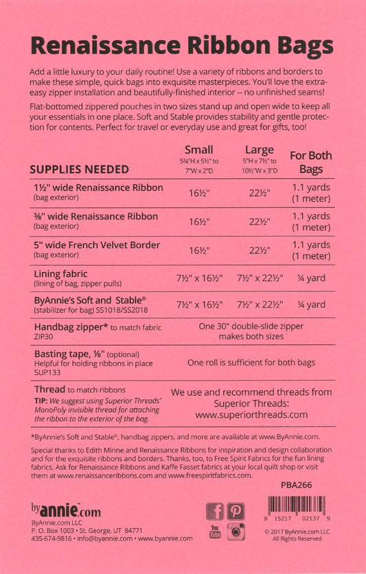 Renaissance Ribbons Bags # PBA266 - Special Order