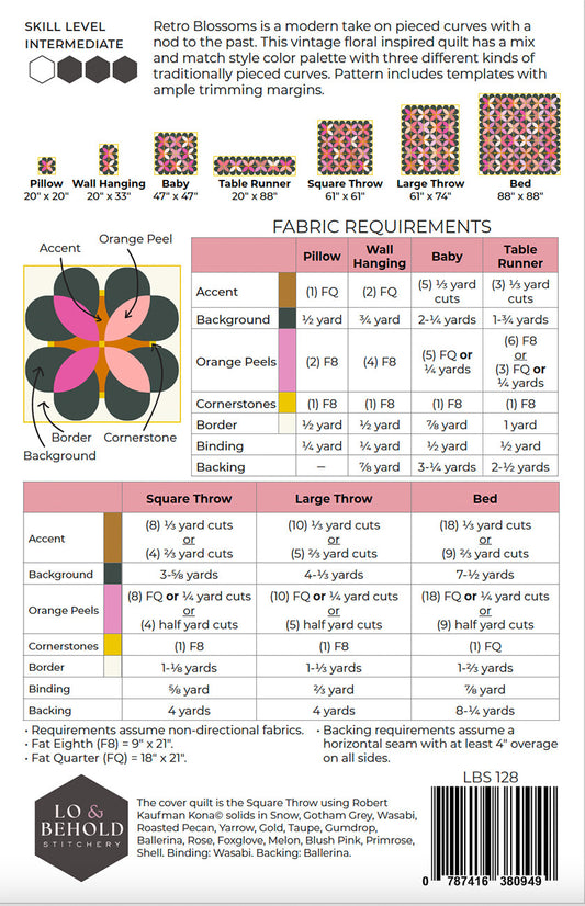 Retro Blossoms Quilt Pattern by Lo & Behold Stitchery