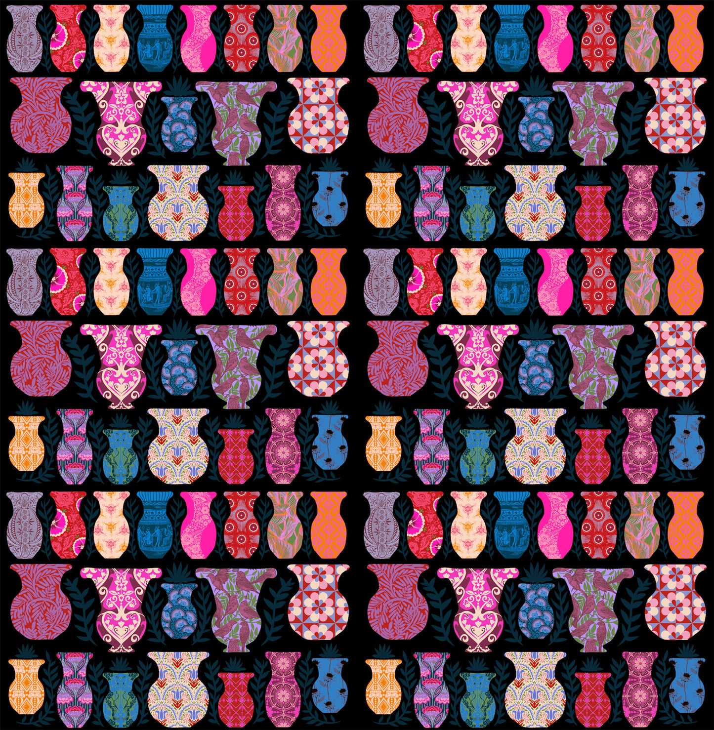 Rhapsody by Anna Maria Textiles : Anniversary Vases Multi AMT173-99