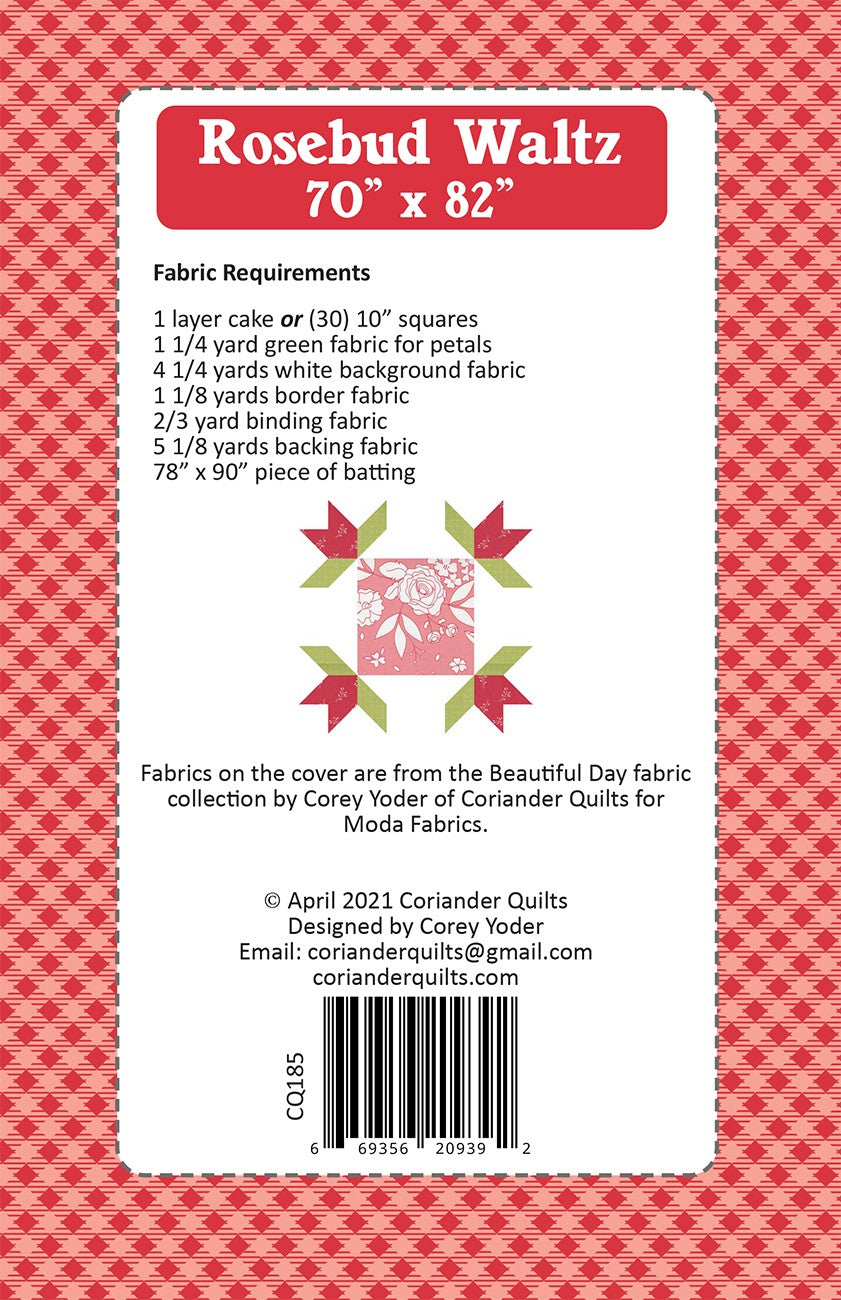 Rosebud Waltz Quilt Pattern by Corriander Quilts - Special Order