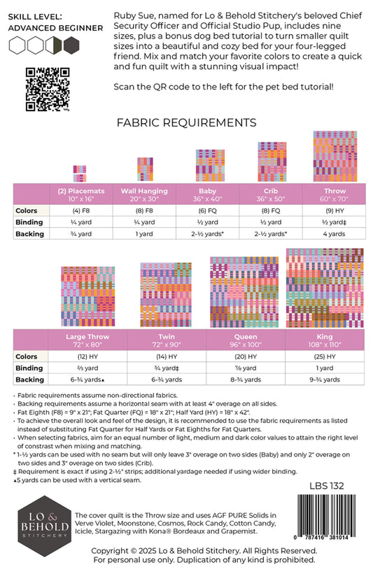 Ruby Sue Quilt Pattern by Lo & Behold Stitchery