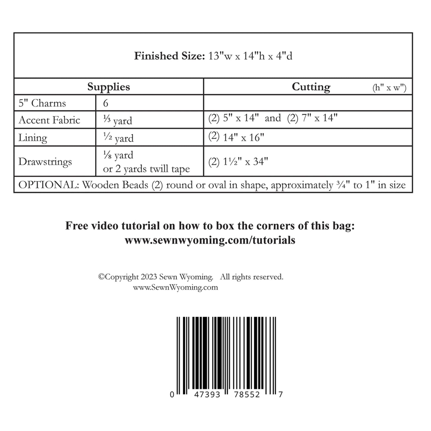 Sac de terrain urbain SIF 197D par Sewn Wyoming