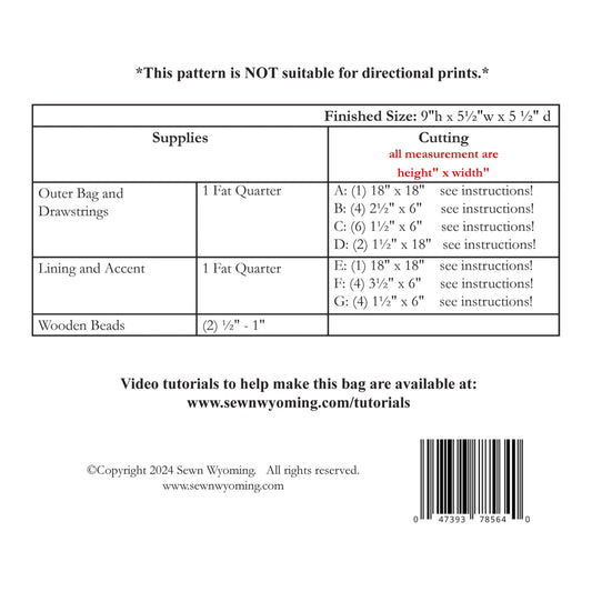 2 FQ Bag Pattern by Sewn Wyoming