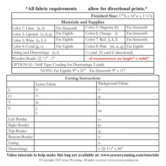 Love Handles Drawstring Bag Pattern by Sewn Wyoming