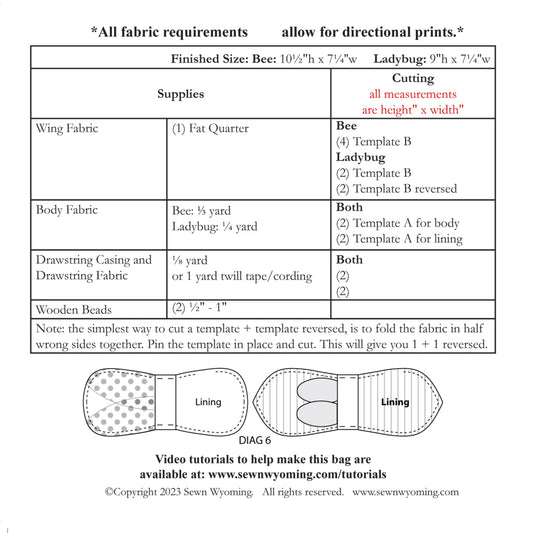 Buzzy Bags Pattern by Sewn Wyoming