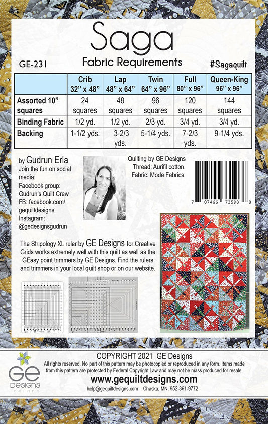 Saga Quilt Pattern by GE Designs - Special Order