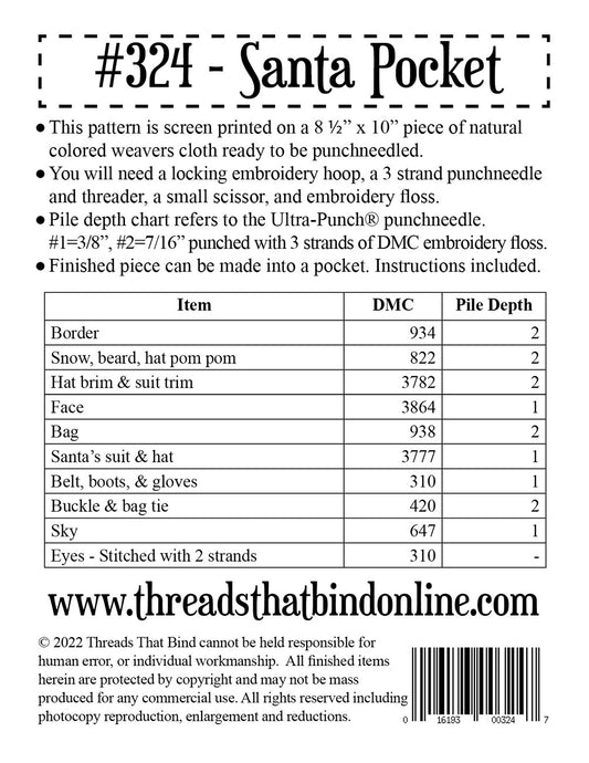 Santa Pocket # TTB324 - Special Order