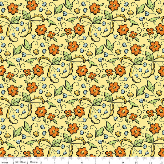 Scary Scraps by J. Wecker-Frisch : Fall Floral Yellow C17608-YELLOW