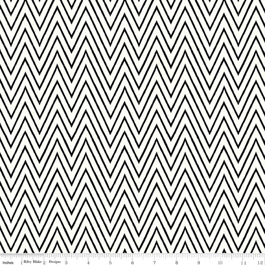 Scary Scraps by J. Wecker-Frisch : Shocking Chevron White C17610-WHITE