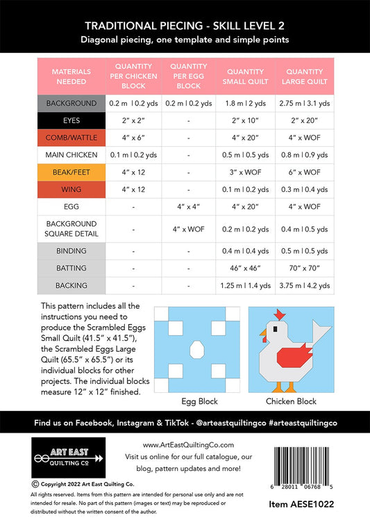 Scrambled Eggs Quilt Pattern by Art East Quilting Co