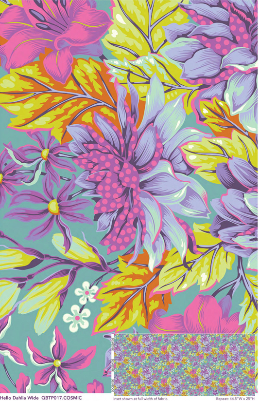 Untamed by Tula Pink: Hello Dahlia Wide QBTP017.COSMIC (Estimated Ship Date Oct. 2024)