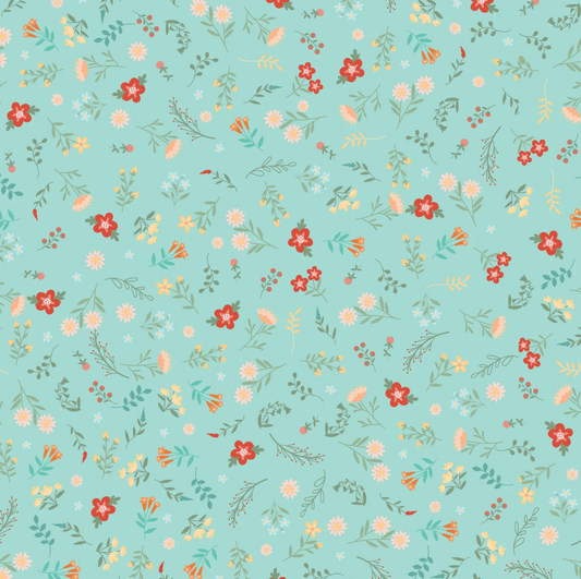 Mushroom Blooms by Poppie Cotton : Petals Teal (Estimated Ship Date Aug. 2024)